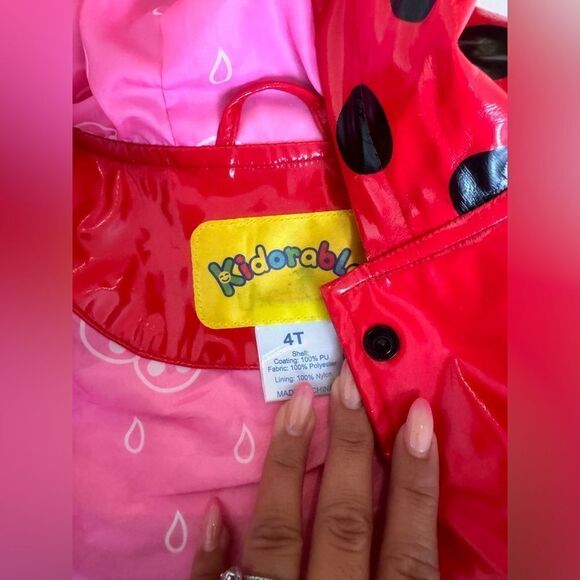 Red Ladybug girl’s raincoat #19 - Picture 5 of 8